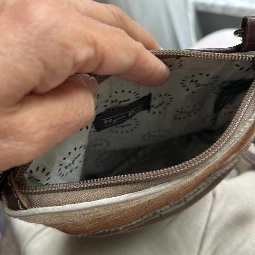 Myra Crossbody Tangled Vine S-3393 Leather & Hairon Cowhide Western - Picture 10 of 12